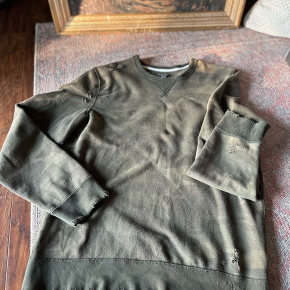 2010’sABERCROMBIE  Distressed Camo Sweatshirt Unisex Size M - Picture 10 of 15